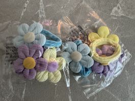 Kinder-Haargummis mit Blumenmotiv - NEU!