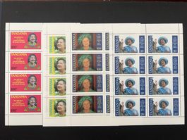 Tanzania 4 Kleinbogen 1985 Queen Mother ** Luxus (D315)