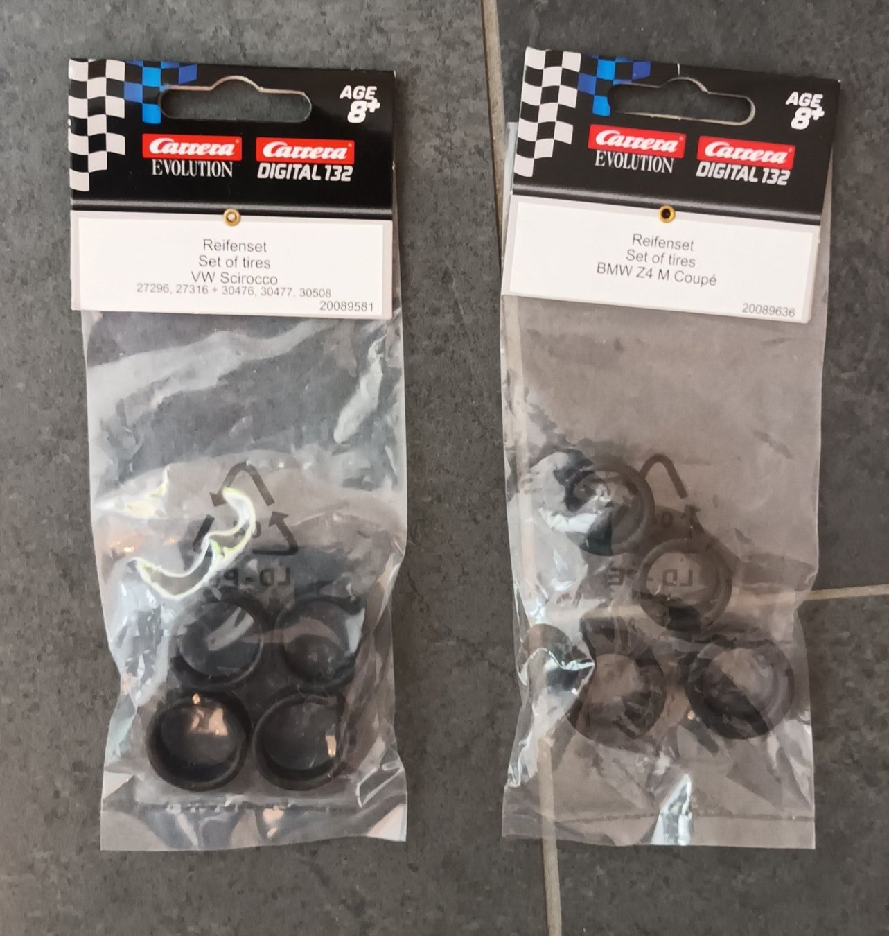 Carrera Piste: Carrera Reifenset Evolution Scirocco und BMW Z4 1:32 – Usato da Eichberg venduto da starbucks03