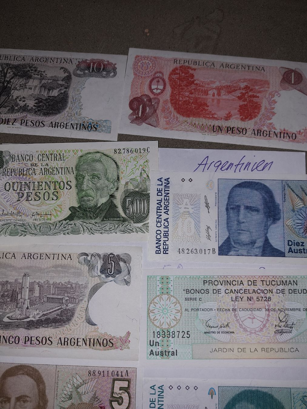 Banconote: Argentinien Banknoten, Div.Scheine, Australs/Pesos Sammlung – Usato da Kölliken venduto da Upcycling-by-Mc-TAM 1