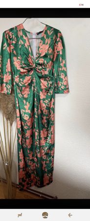Kleid gemustert grün/orange Grösse S Zustand neuwertig