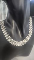 Set collana e orecchini argento stile maglia