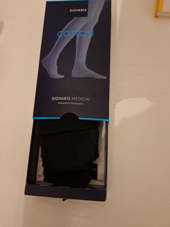Sigvaris Cotton Kompressionsstrumpf XS schwarz gebraucht