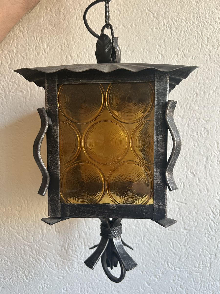 Lampade: Rustikale Hängelampe Schmiedeeisen Flaschenbodenglas – Usato da Zürich venduto da ann_9fv5 1