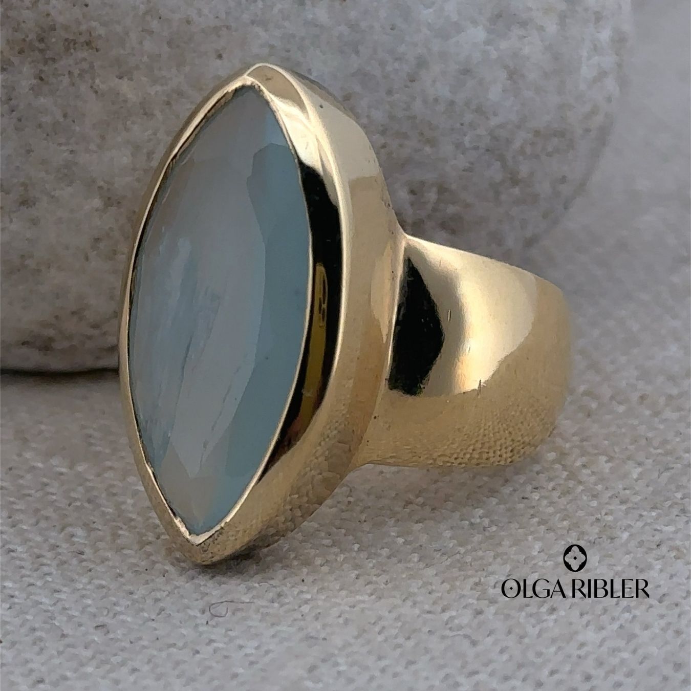 Olga Ribler Anelli: Silber Ring 925 mit Aquamarin Grösse 56 – Nuovo (secondo la descrizione) da Luzern venduto da Schmuckoutlet 2