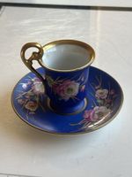 Espressotasse Untertasse gemarkt Dresdner Handmalerei (I13)