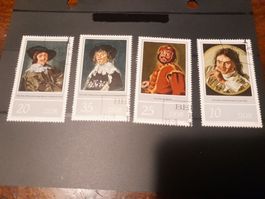 DDR Bloc de 4 timbres anciens, peintres célèbres, rare!
