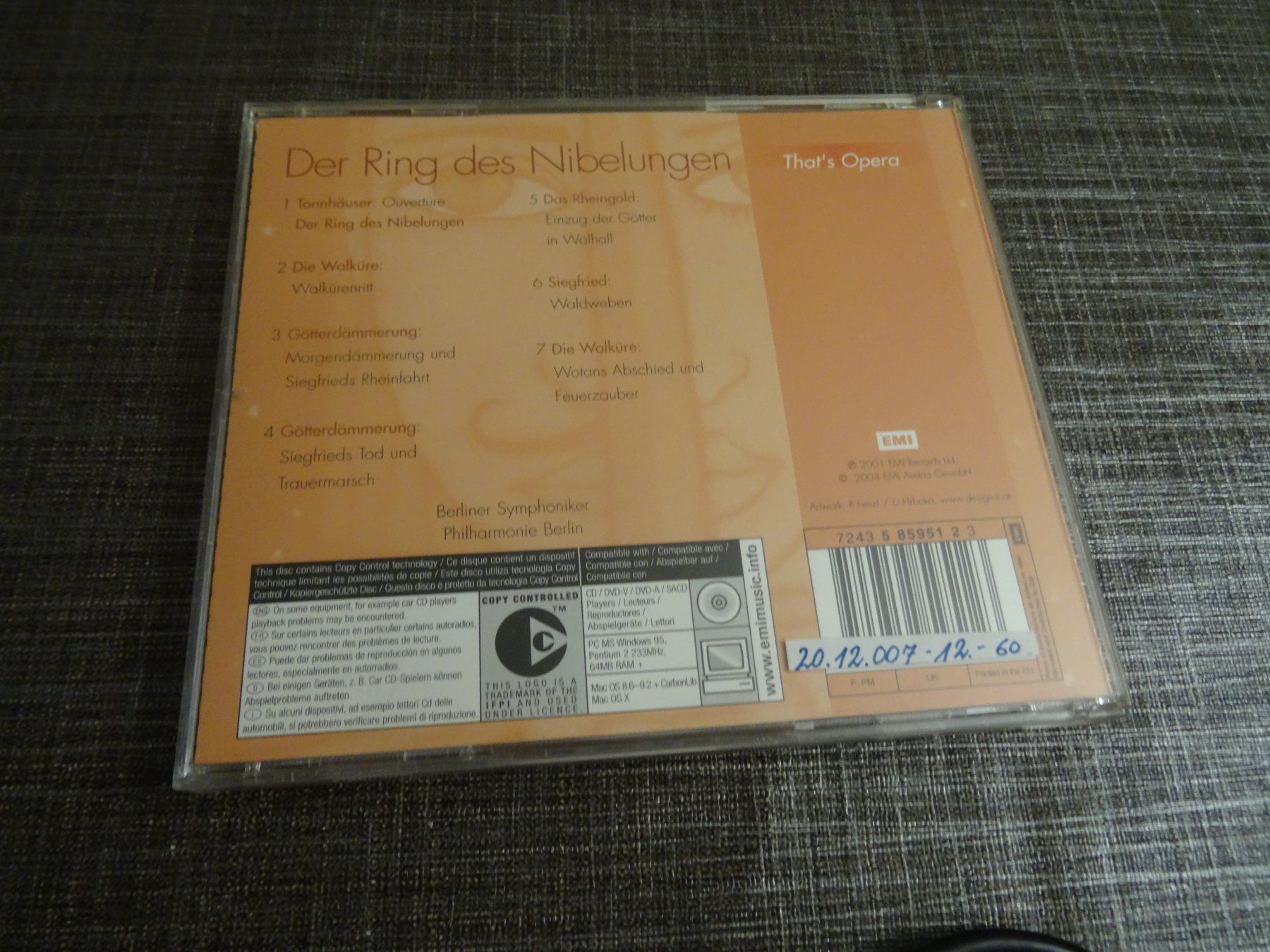CD: Der Ring des Nibelungen Wagner CD – Usato da Olten venduto da Disc-Ausverkauf 1