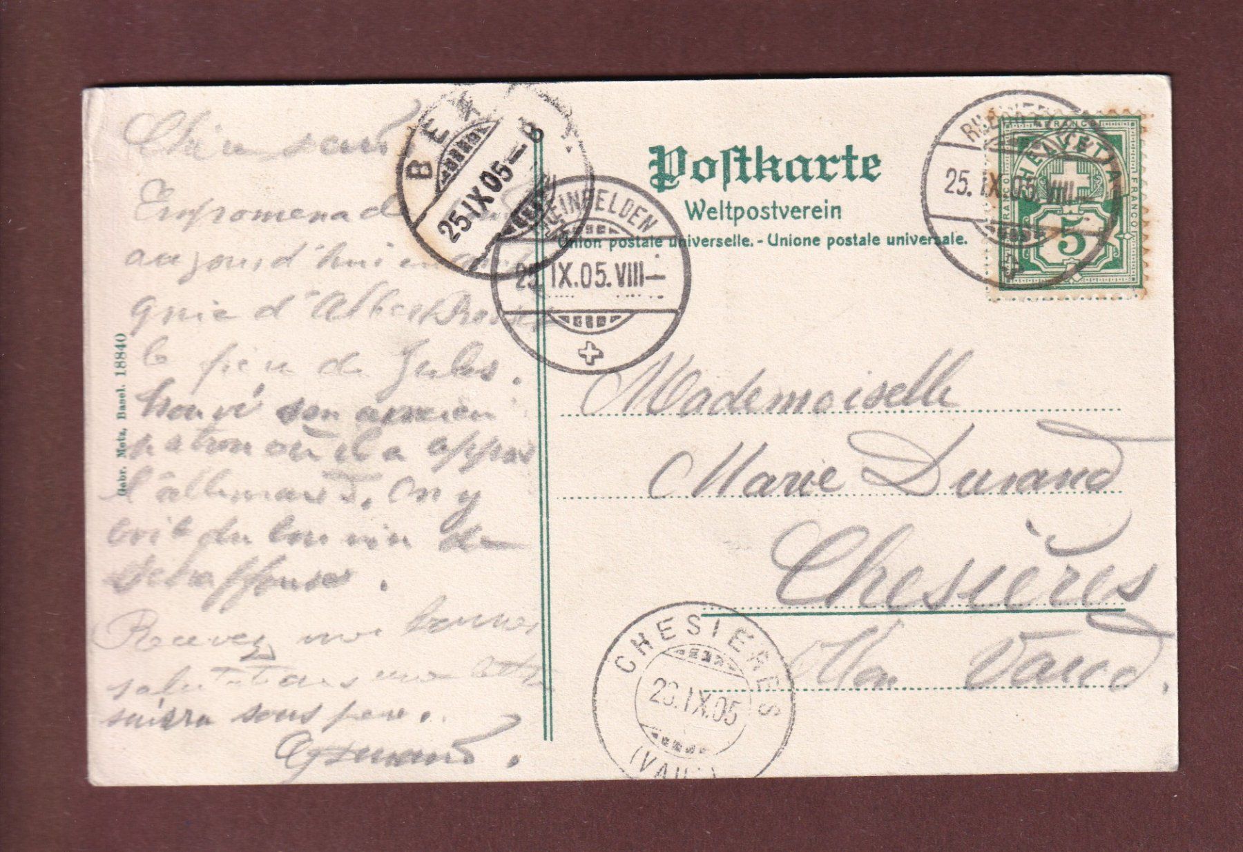 Ansichtskarten: RHEINFELDEN - 1905 – Gebraucht aus Pully von nicecards-shop 1
