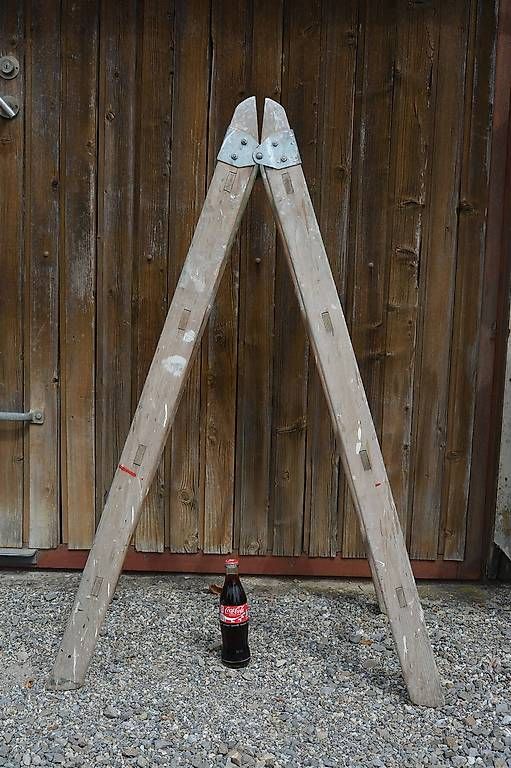 Scale: Alte klappbare Holzleiter – Usato da Wildegg venduto da Vintage_Markt 1