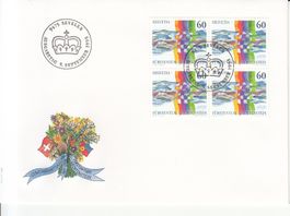 SBK 886 im 4er-Block FDC