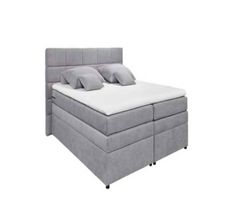 Boxspringbett Grau 160 × 200 cm mit Stauraum
