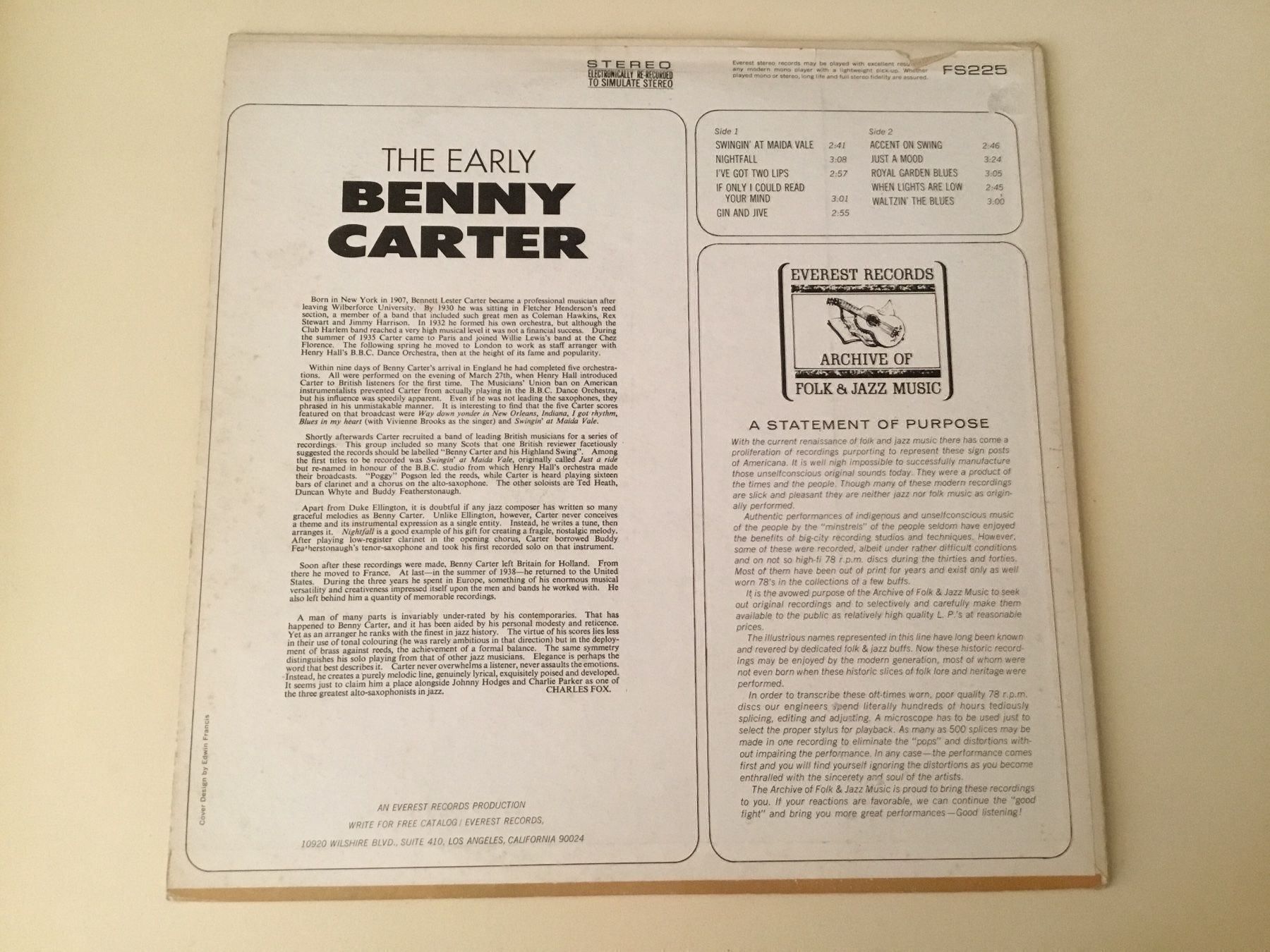 Schallplatten: Benny Carter / The early Benny Carter – Gebraucht aus Kreuzlingen von Schuggerman 1