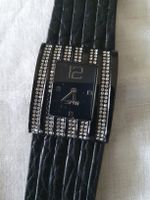 Esprit Damenuhr mit Strass - Schwarz Leder