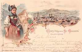 Schöne alte Litho Gruss aus ST.GALLEN 1898