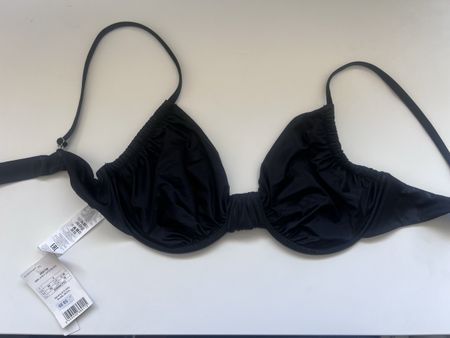 Neues Calzedonia Bikinioberteil Shiny Satin – Schwarz