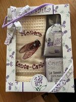 Geschenkbox Monaco Geschirrtuch, Lavendelseife und Säckli