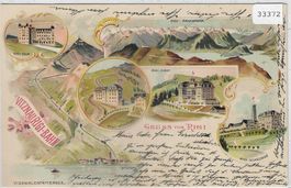 Gruss vom Rigi - Vitznau-Rigi-Bahn - Litho