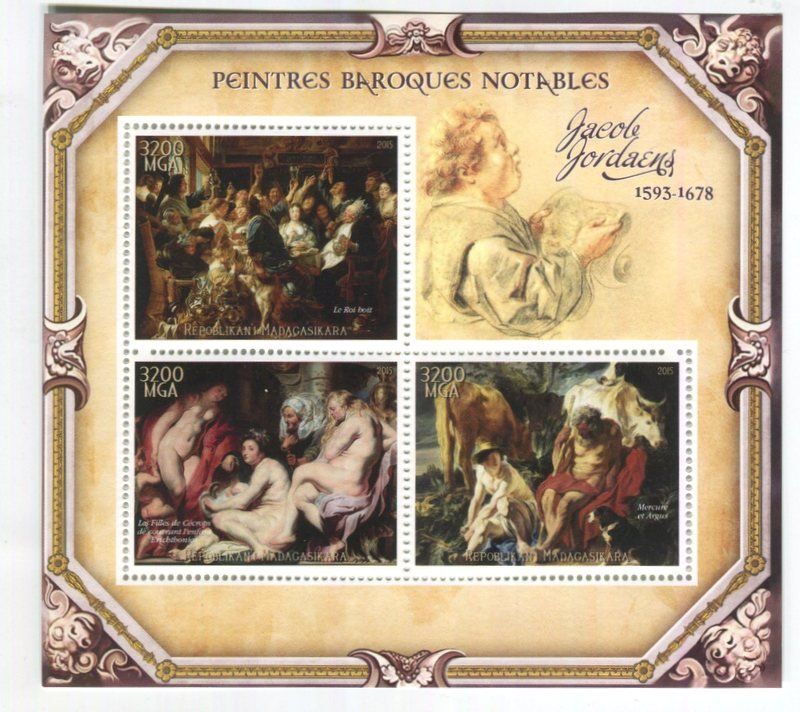 Tutti i francobolli: Block "Malerei. Jacob Jordaens". Madagaskar – Nuovo e nell'imballaggio originale da Basel venduto da Butsch5