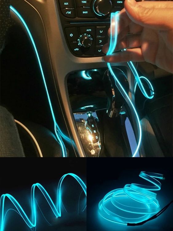5m Auto Innen Atmosphäre Beleuchtung LED Streifen blau
