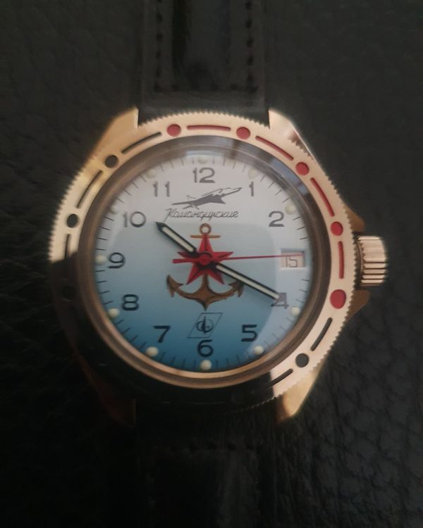 Montre Vintage Soviétique Vostok Komandirskie - Mécanique Manuelle, 17 Rubis - Boîtier 40 Mm Argenté - Occasion