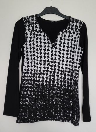 Langarmshirt mit Muster, Gr. 38
