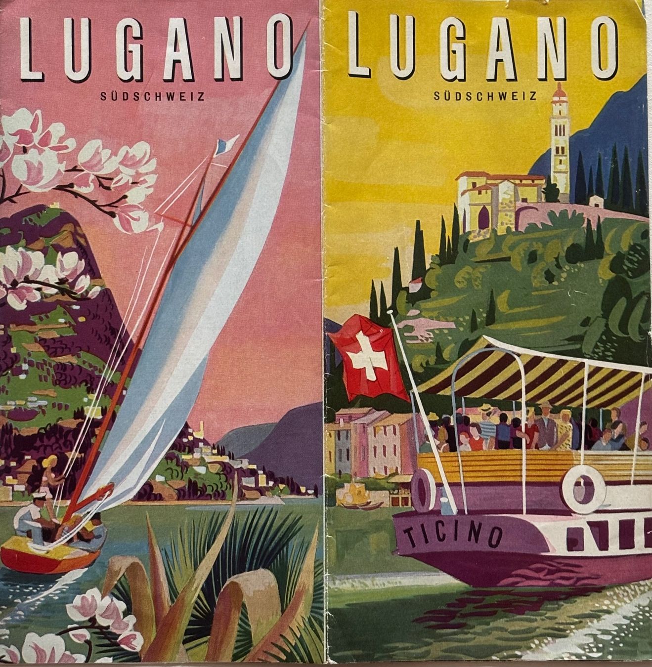 Cartoline postali: Lugano, wunderschöner Tourismus Prospekt – Usato da Frauenfeld venduto da Merk52