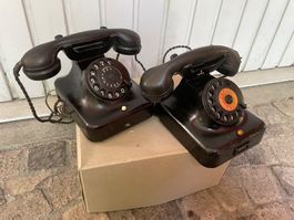 alte antike Wählscheiben Telefon # Bakalit Wehrmacht SIEMENS