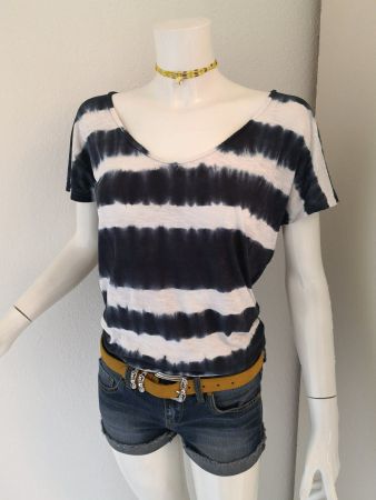 🤩MANGO BATIK T-SHIRT WEISS-BLAU GESTREIFT NEU & D&G P.