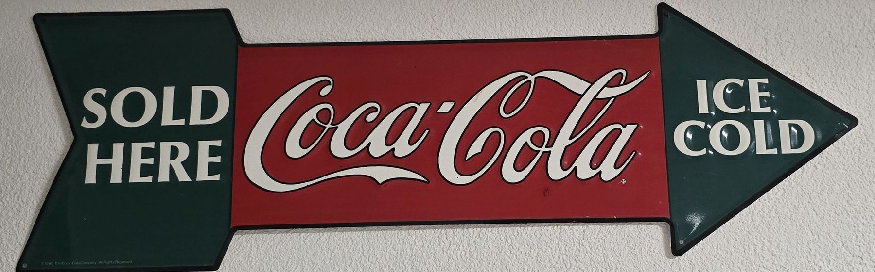 Coca-Cola Schilder: Pancarte Coca-Cola vintage Ice Cold – Neu (gemäss Beschreibung) aus Courgenay von bat_dq9w