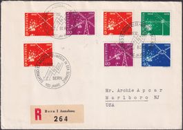 1952, Nr.309-312 auf FDC nach Marlboro (US). RARE KOMBI!