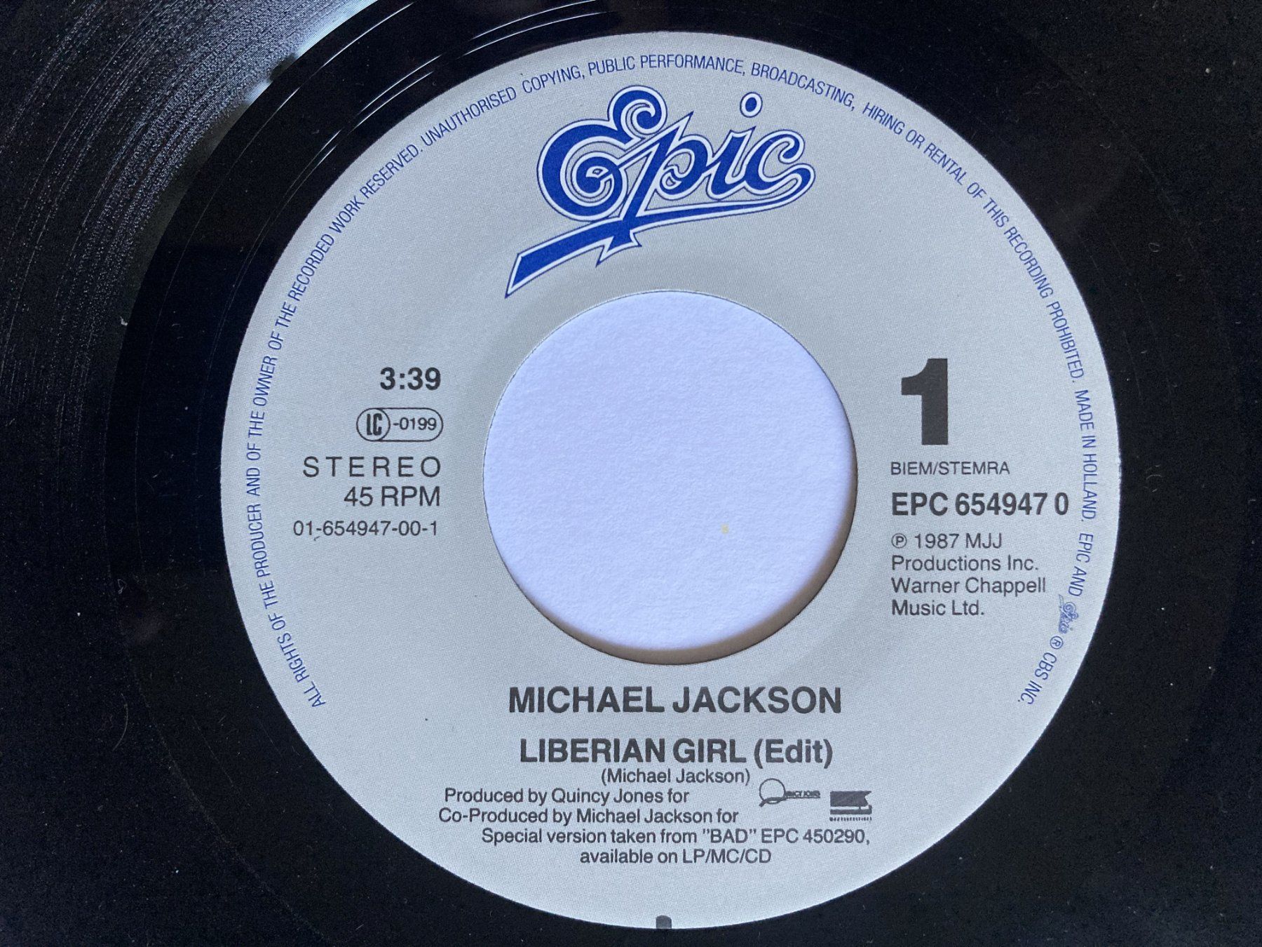 Dischi in vinile: MICHAEL JACKSON - LIBERIAN GIRL – Usato da Bottens venduto da hotter-than-hell 2