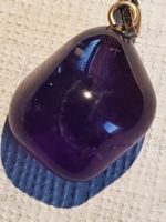 Amethyst Anhänger, violett, Gold, Edelstein, grosser Tropfen