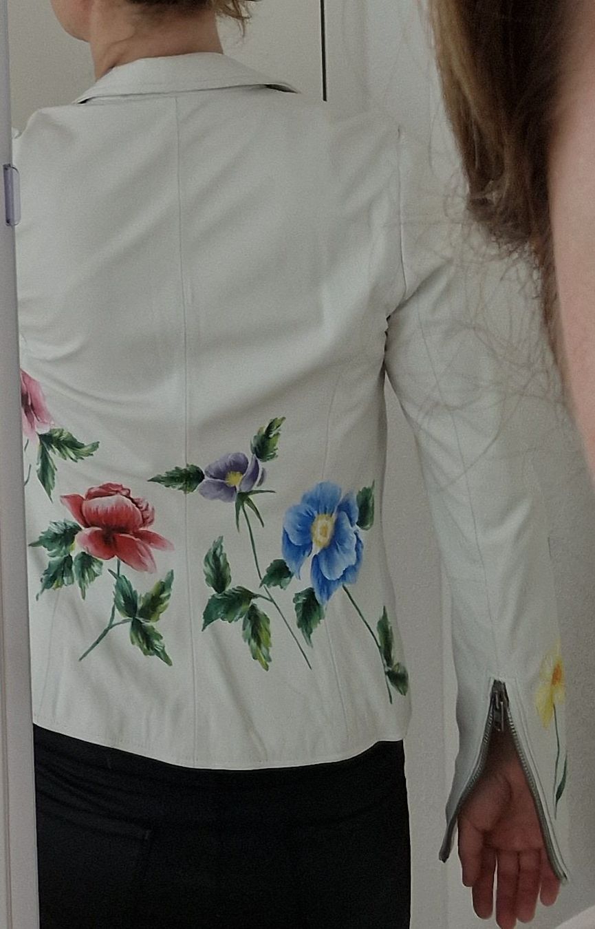 Jacken: Sword Lederjacke Blumen bemalt Gr. 46 (IT) – Neu und originalverpackt aus Erlinsbach SO von ULIKH 8