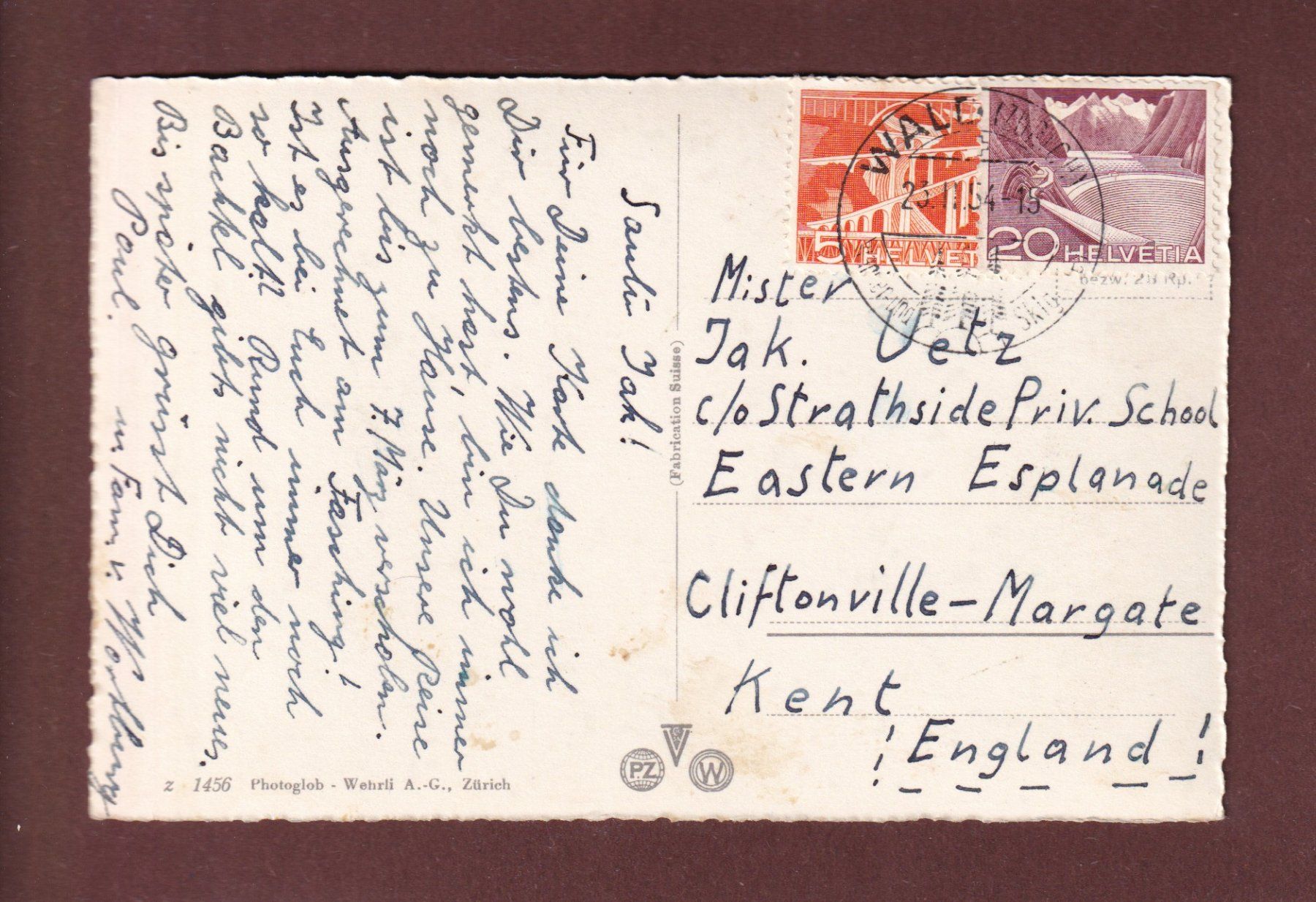 Ansichtskarten: BACHTEL-KULM - 1954 – Gebraucht aus Pully von nicecards-shop 1