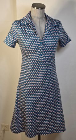 S 34/36 FROY & DIND retro 60s Sommerkleid Polokleid Bauwolle