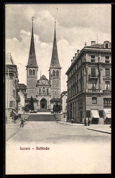 Cartoline postali: AK Luzern, Blick zur Hofkirche – Usato da Berlin venduto da bartko-reher