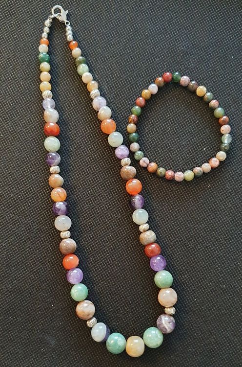 Vintage original Natursteine Kette und Armband Kaufen auf Ricardo