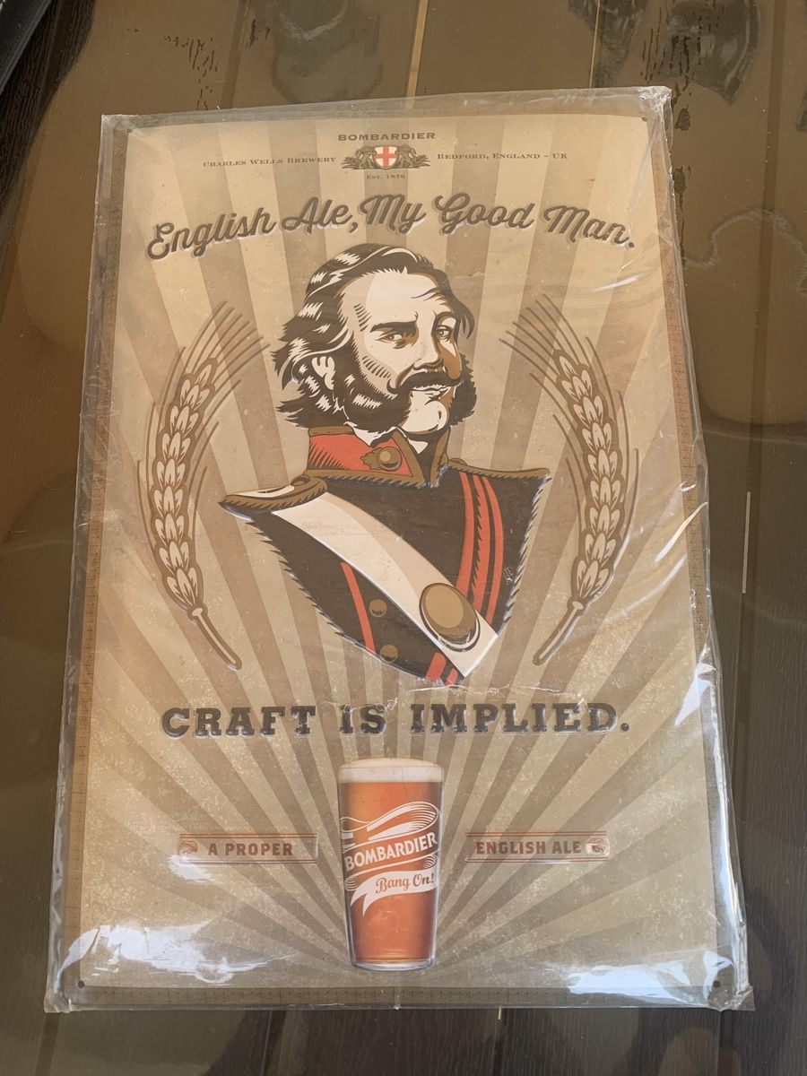 Insegne: Plaque émaillée Bombardier Beer – Nuovo e nell'imballaggio originale da Cousset venduto da Agorboss