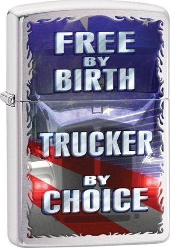 Zippo Accendini: Zippo FREE BY BIRTH TRUCKER BY CHOICE – Nuovo e nell'imballaggio originale da Zürich venduto da SWISSlighter