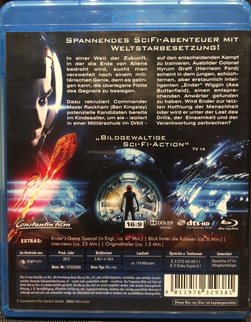 Tous les DVDs: ENDER'S GAME mit Harrison FORD - Blu-ray Disc – D'occasion à Langnau am Albis par Rodland 1