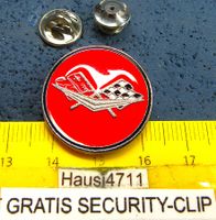 CORVETTE AUTO RACING PIN ENAMEL MIT SECURITY-CLIP 25mm