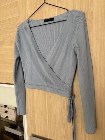 Shein Wickeloberteil hellblau Langarm S 36