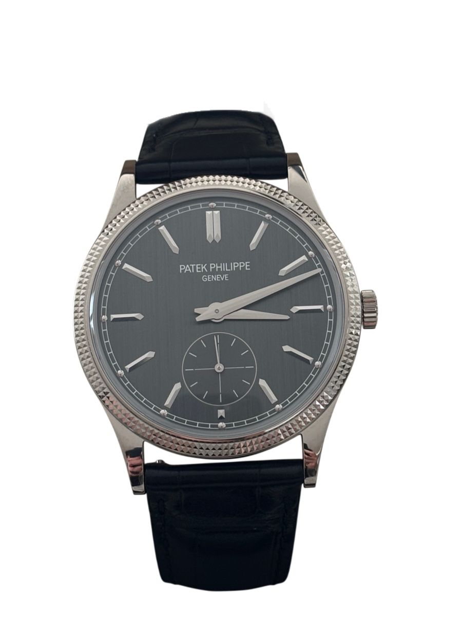Patek Philippe Uhren: Patek Philippe Calatrava Watch, Grey Dial, Black Strap – Neu und originalverpackt aus Lugano von RADIAURUM