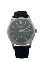 Patek Philippe Calatrava Watch, Grey Dial, Black Strap
