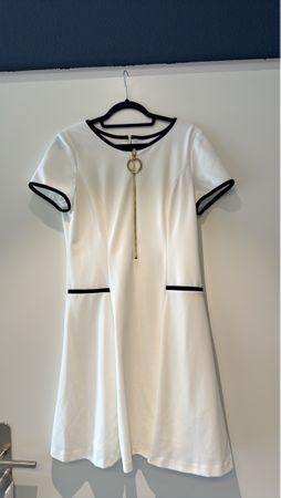 DKNY Damen Kleid weiss schwarz Reissverschluss neuwertig