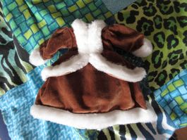 Puppenmantel, Wintermantel, mit Tütü + Kunstfell, 19 cm