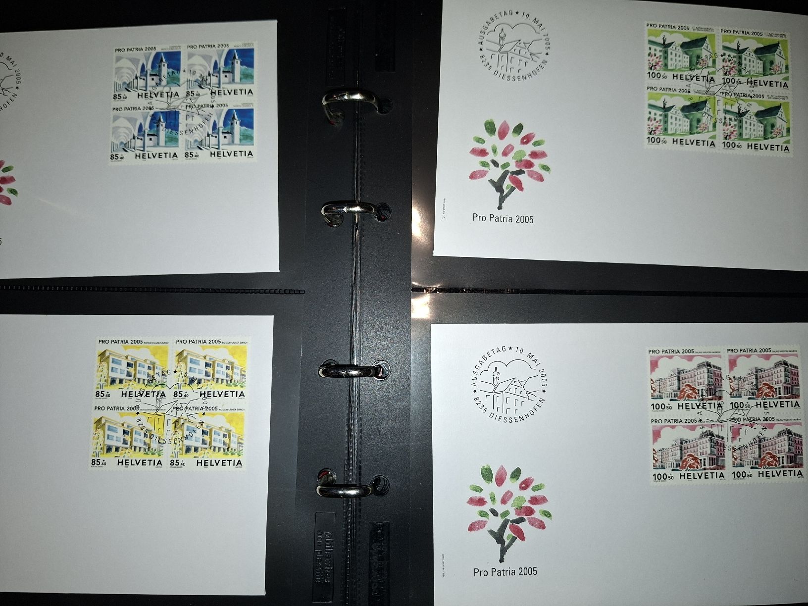 Tutti i francobolli: FDC 4er Blocks Sammlung / Div mit Album – Usato da Balgach venduto da SIMEON27 7