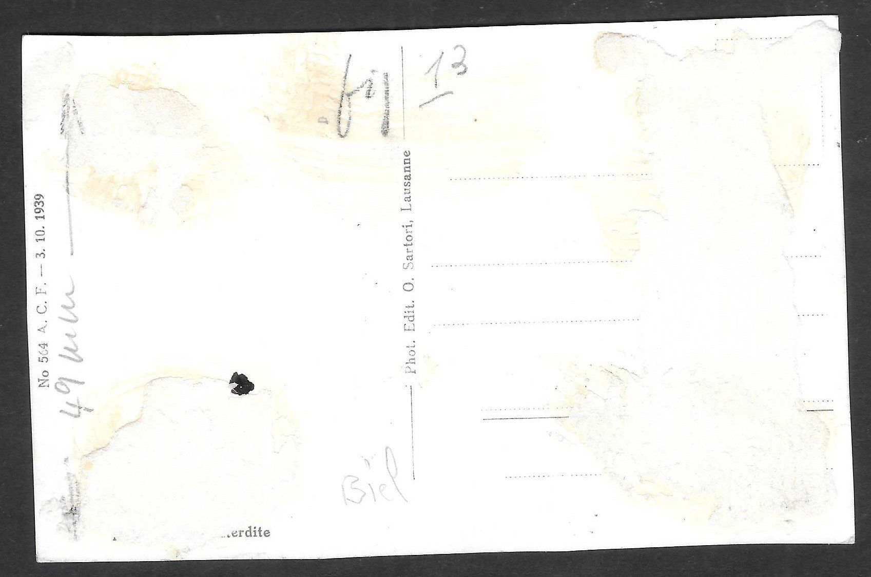 Cartoline postali: Biel - Bienne Teilpartie mit Bahnhof – Usato da Olten venduto da clotaldi 1