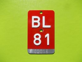 Zum 45. Geburtstag ! ... Velonummer / Fahrradnummer BL 81